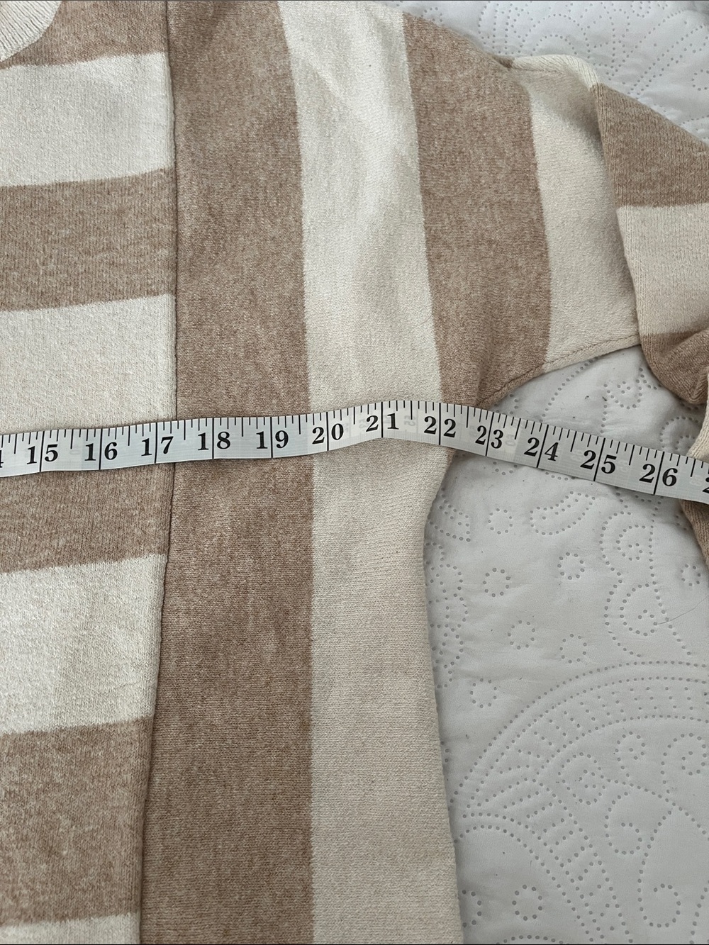 J. Jill Striped Crewneck Sweater in Beige and Cream S - Picture 7 of 10